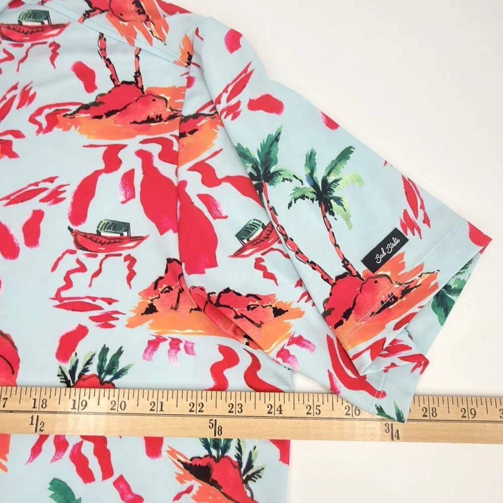 Bad Birdie Polo Shirt Men 2XL Tropical Island Golf Performance‎ Stretch